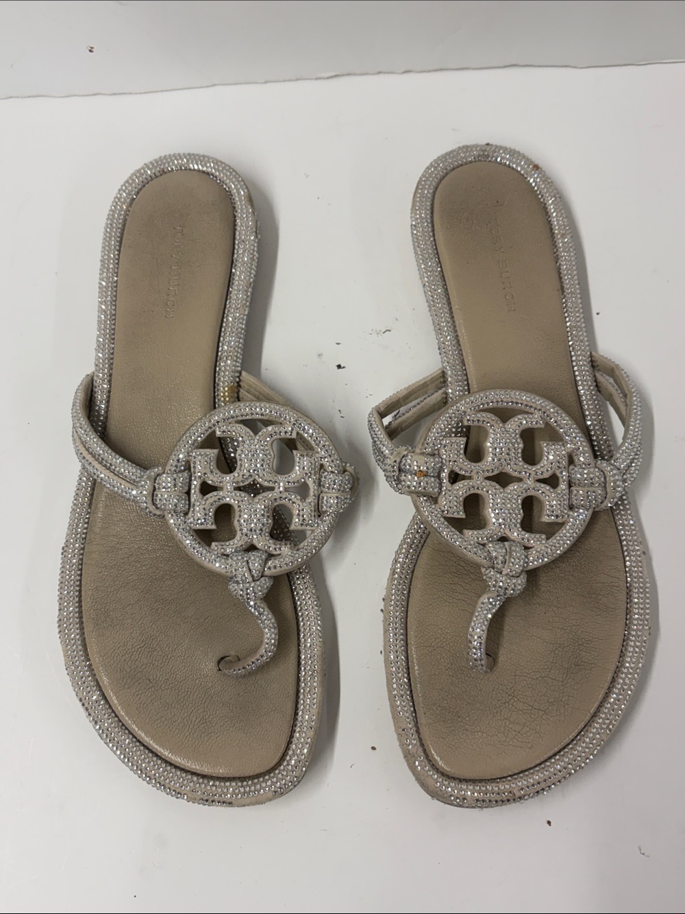 Used Tory Burch Women's Miller Knotted Pave Sandal Size 8